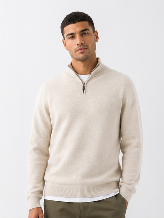Oatmeal Zip Jumper